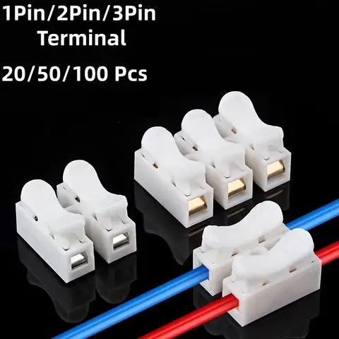 Quick Wire Connectors 1P 2P 3P No Soldering Required Spring Clamp Cable Terminals Screwless Terminal Block for Electronics