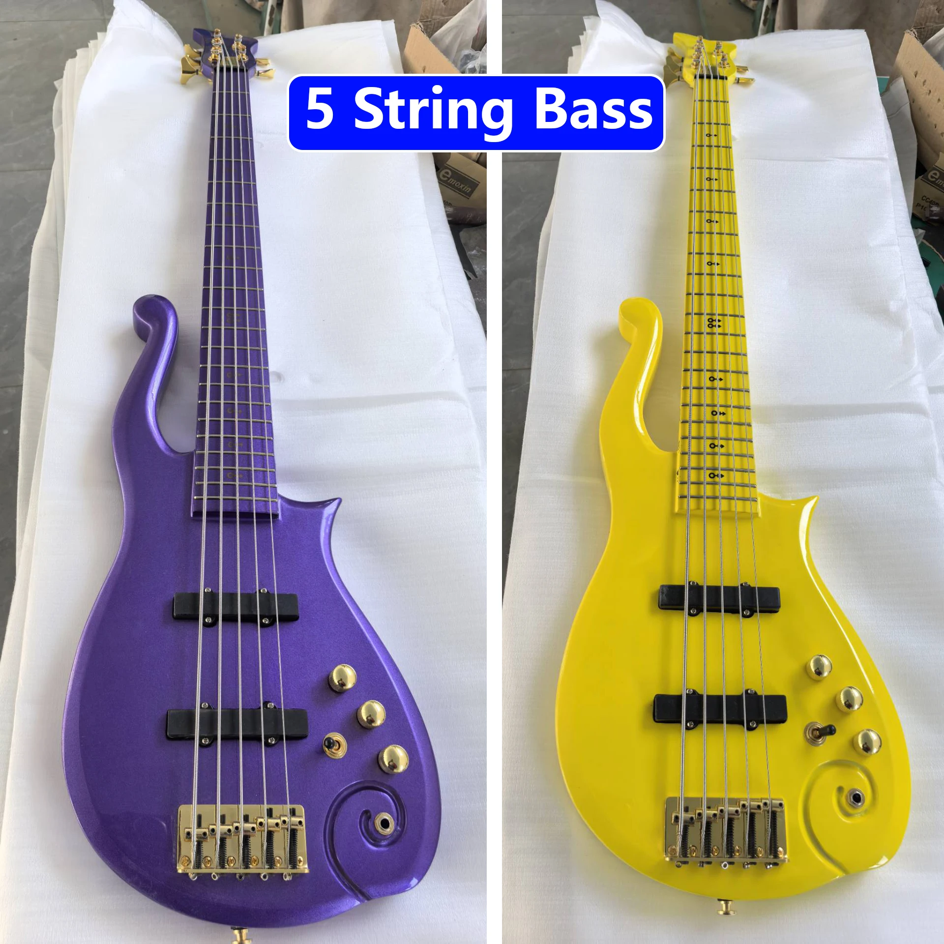

Handmade Prin 5-String Electric Bass, 22 Frets,Mahogany Body, Professional Guitar with Multiple Options
