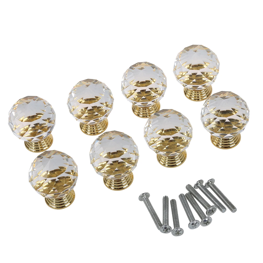 Handle Button 8Pcs Crystal Door Furniture Dore-AT64