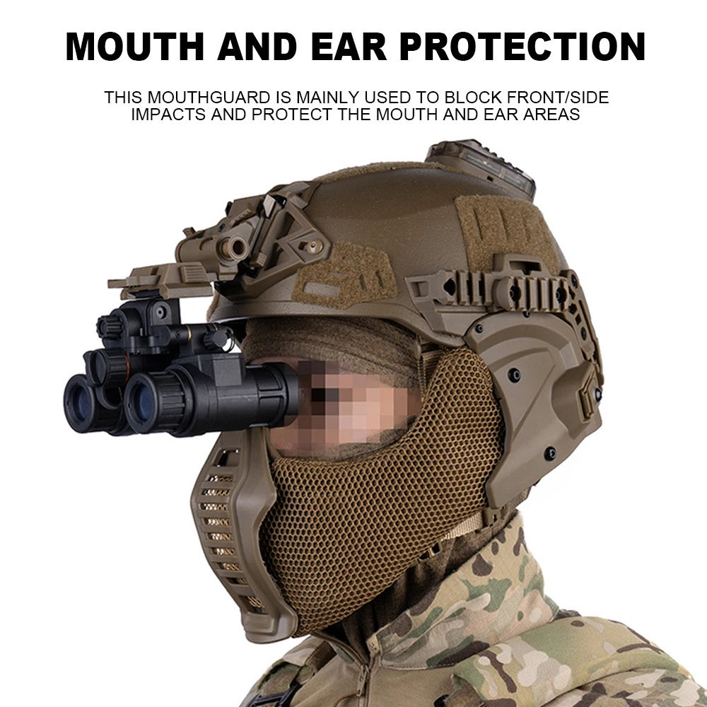 Wendy Helmet 3.0 Flip Goggles Ear Cover Mouthguard Half Face Mask Full Protective Hunting Shooting Airsoft Helmet Accessories view 4