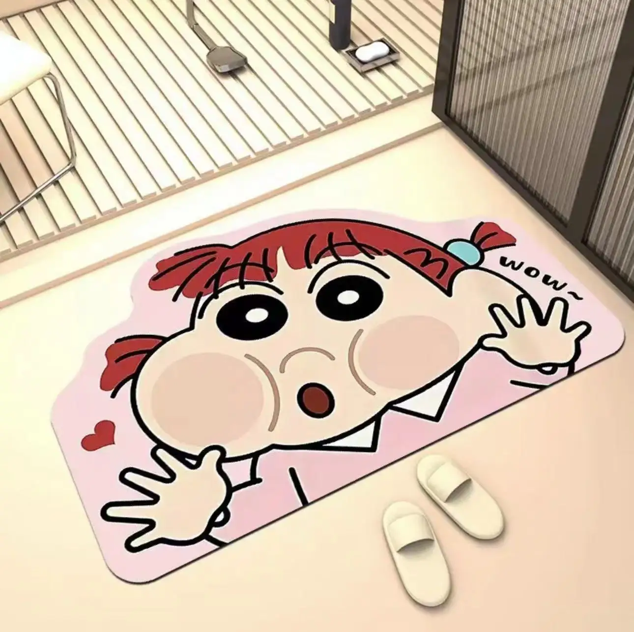30*40cm Shower Room Water Uptake Mat Quick Drying Fashionable and Exquisite Cartoon Crayon Shin Chan Anime Anime Periphe 썸네일 9