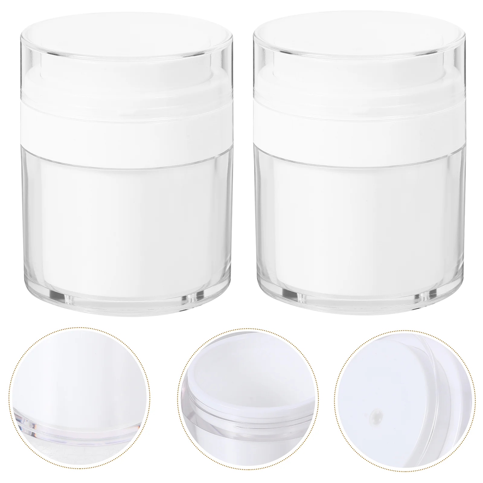 

2 Pcs Press Cream Jar Containers Travel Liquid Tiny Lotion Dispenser with Lids Jars