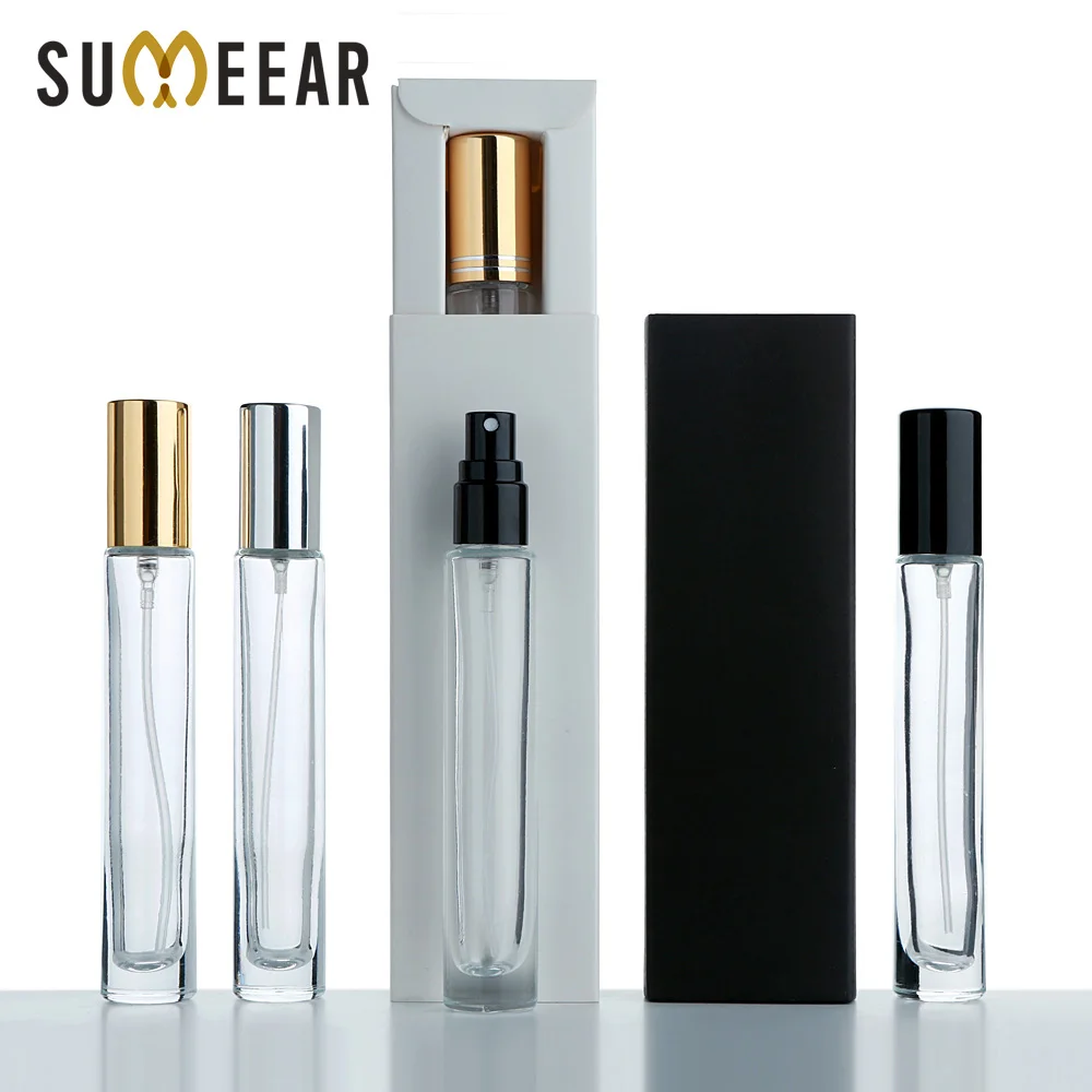 20 Pcs 10ml Bottle and packaging boxes Perfume Bottle Round shape High Quality Thick Glass Refillable Mold Perfume Spray Bottle