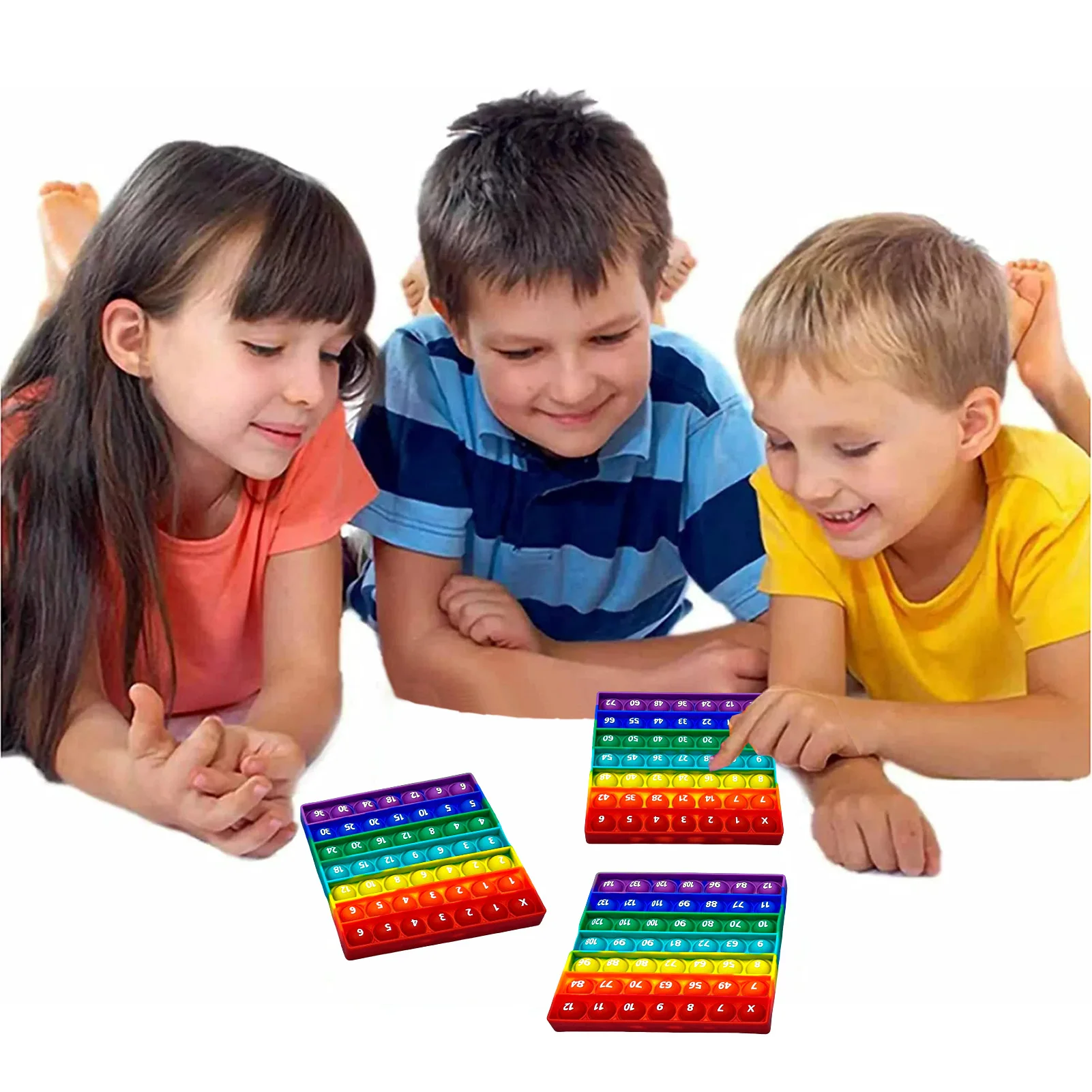 3pcs/Set 12x12 Multiplication Game Toys, Help Kids Learn Math Easy Medium Hard Training Educational Fidget Toys