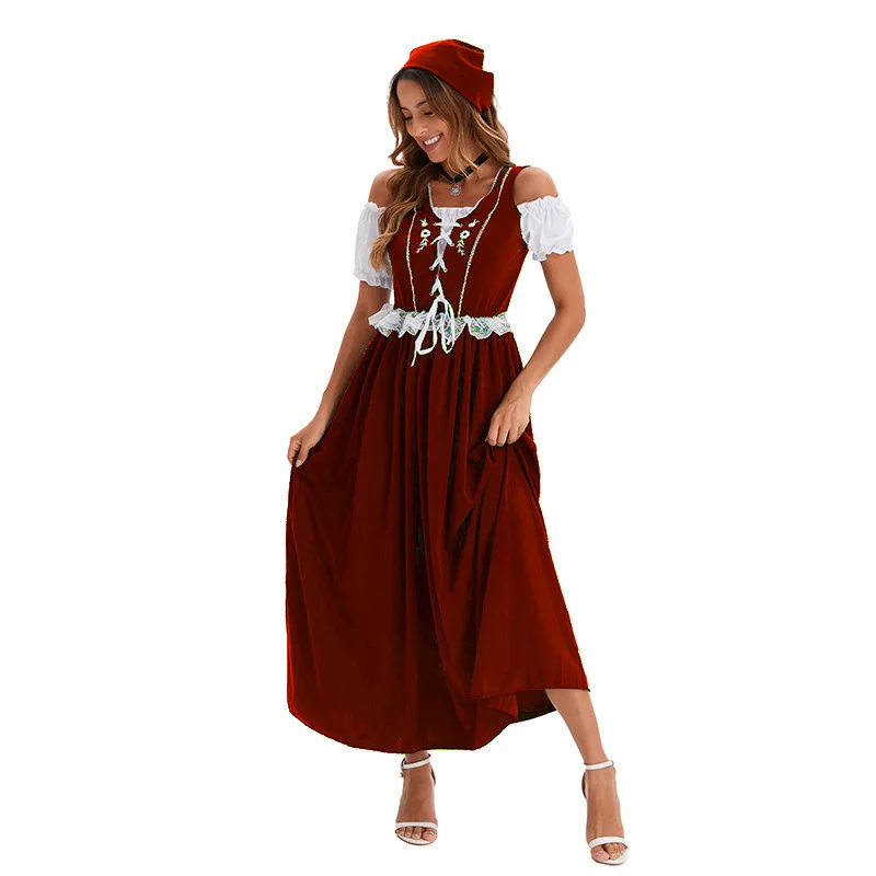 

Новый полный комплект горничной на Хэллоуин с платком Waitr Dr, сценический костюм, женская одежда, этническая мода