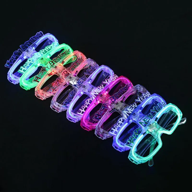 24 Pieces Women Men LED Glowing Square Luminous Glasses Bar Party   Children Toys Gifts Birthday Wedding Decoration  Carnival