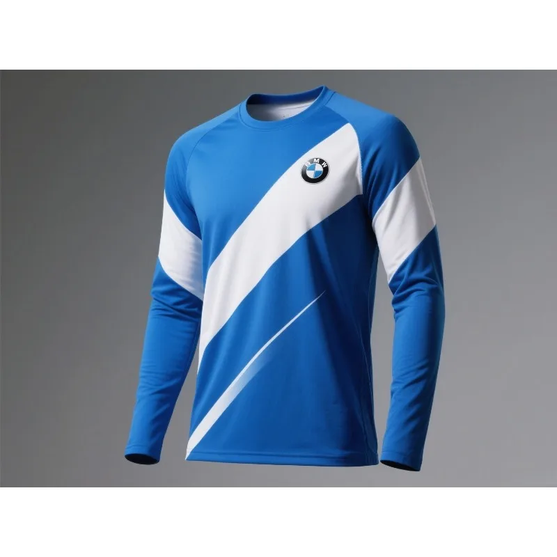 

BMW Logo Retro Striped 3D Printed O-neck Long Sleeved Breathable Quick Drying Motorcycle Riding Loose and Comfortable T-shirt