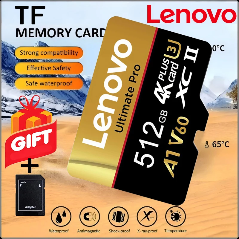 Lenovo Full HD TF Cards 512GB SD Cards Memory Card Micro TF SD 256GB 128GB U1 for Dash Cam / Smartphone / GoPro / Drone