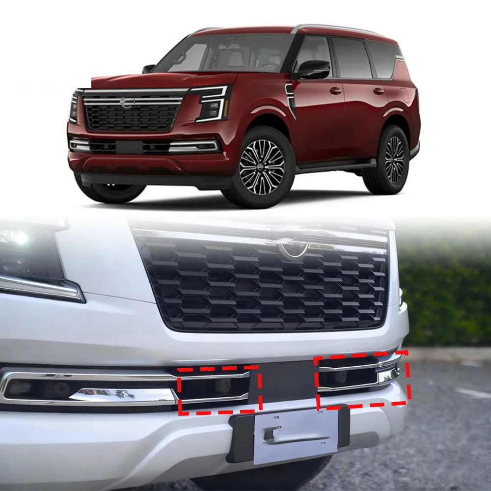 

Для Nissan Armada Y63 2025 2026, АБС-пластик, хромированная передняя нижняя центральная решетка, вставка, сетчатая крышка, отделка, гарнир, Стайлинг автомобиля