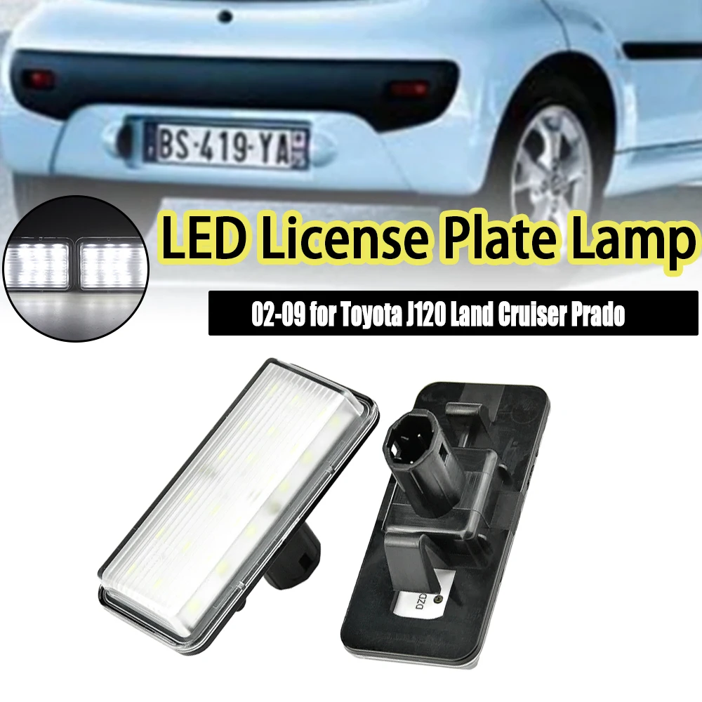 

12V Car LED Number License Plate Light White 2Pcs For Lexus LX470 UZJ100 LX570 URJ200 GX470 UZJ120 For Toyota Mark X