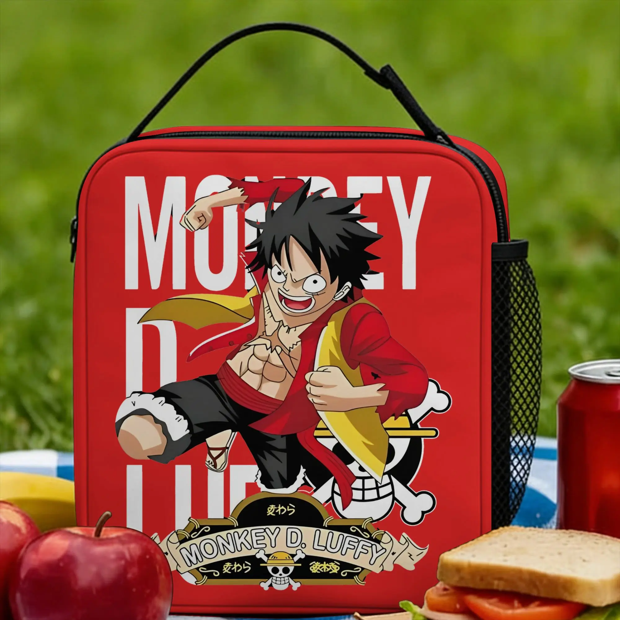 

Monkey Insulated Lunch Bag Thermal Bag Reusable,Meal Container Luffy Anime Leakproof Tote Lunch Box Work Outdoor