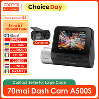 70mai A500S Dash Cam Pro Plus+ 1944P 140FOV 70mai Car DVR Support Rear Cam WIFI Built-in GPS ADAS 24h Parking Surveillance
