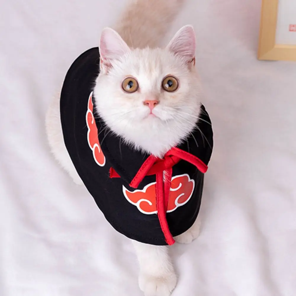 Pet Clothes Akatsuki Cat Cloak Halloween Dog Cape Leisure Tops Teddy Bear Puppy Cosplay Costume Dress Cape