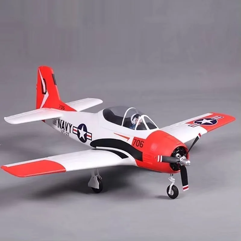 Fms 800mm Wingspan T-28 Red Trojan Fixed Wing Assembled Fixed Wing Electric Remote Controlled Aircraft Fighter Model Toy Gift