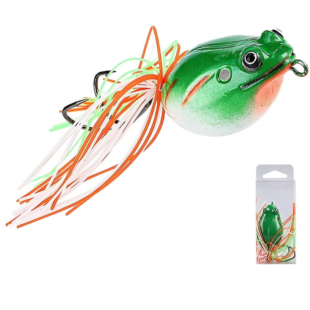 Built-in Rattle Fishing Lure Topwater Bait Anti-snag Frog Bait Topwater Bass Bait Dual Hook Points High-simulation Shape