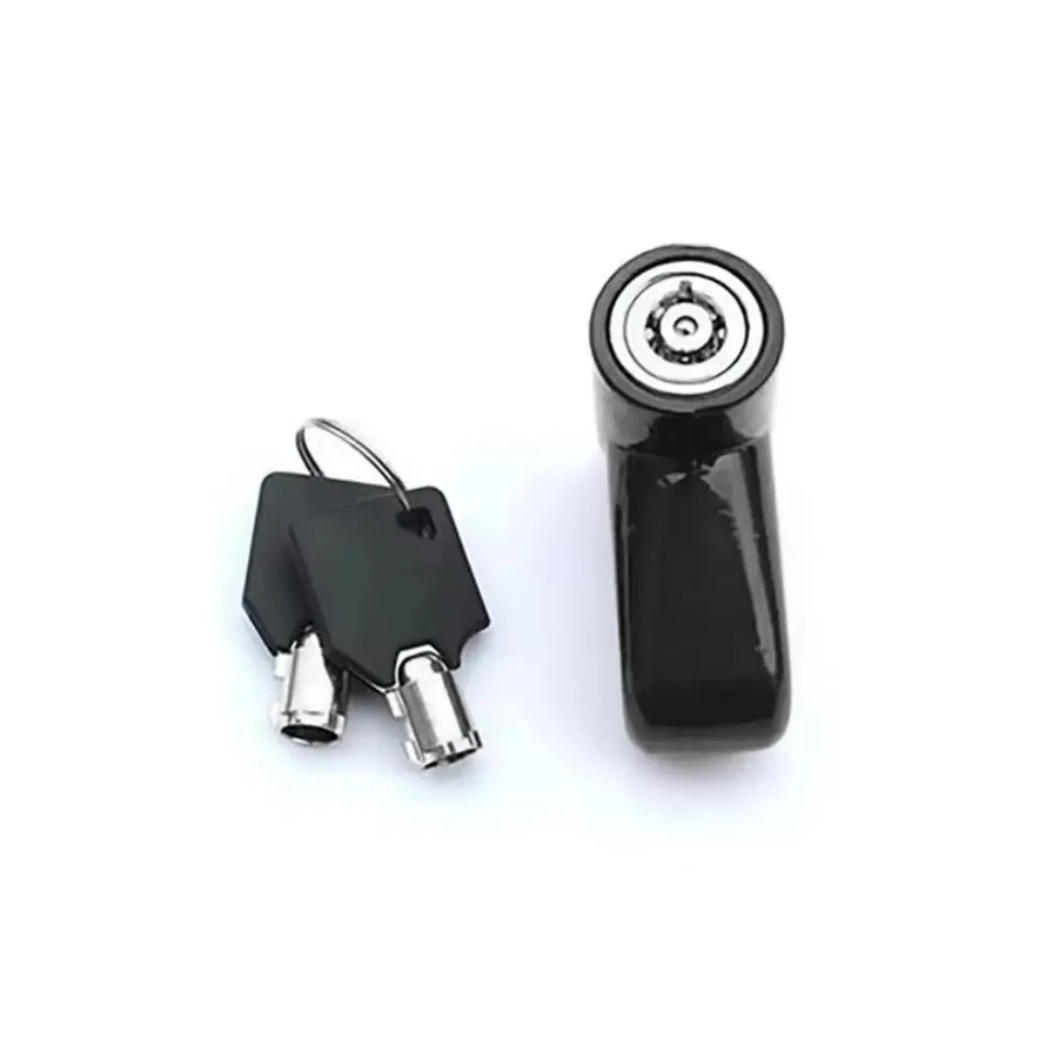 Black Anti Theft Security Disc Lock fit for Motorcycle Bicycle with 2 Keys Lock Seat Aluminum Alloy Wheel Disc Brake Lock 1set