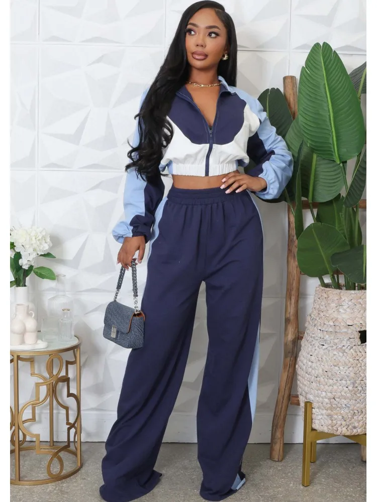 Set da donna da 2 pezzi 2025 Nuovo arrivo Autunno Inverno Set coordinati Set da due pezzi Top e pantaloni a gamba larga Abiti Abiti Abbigliamento
