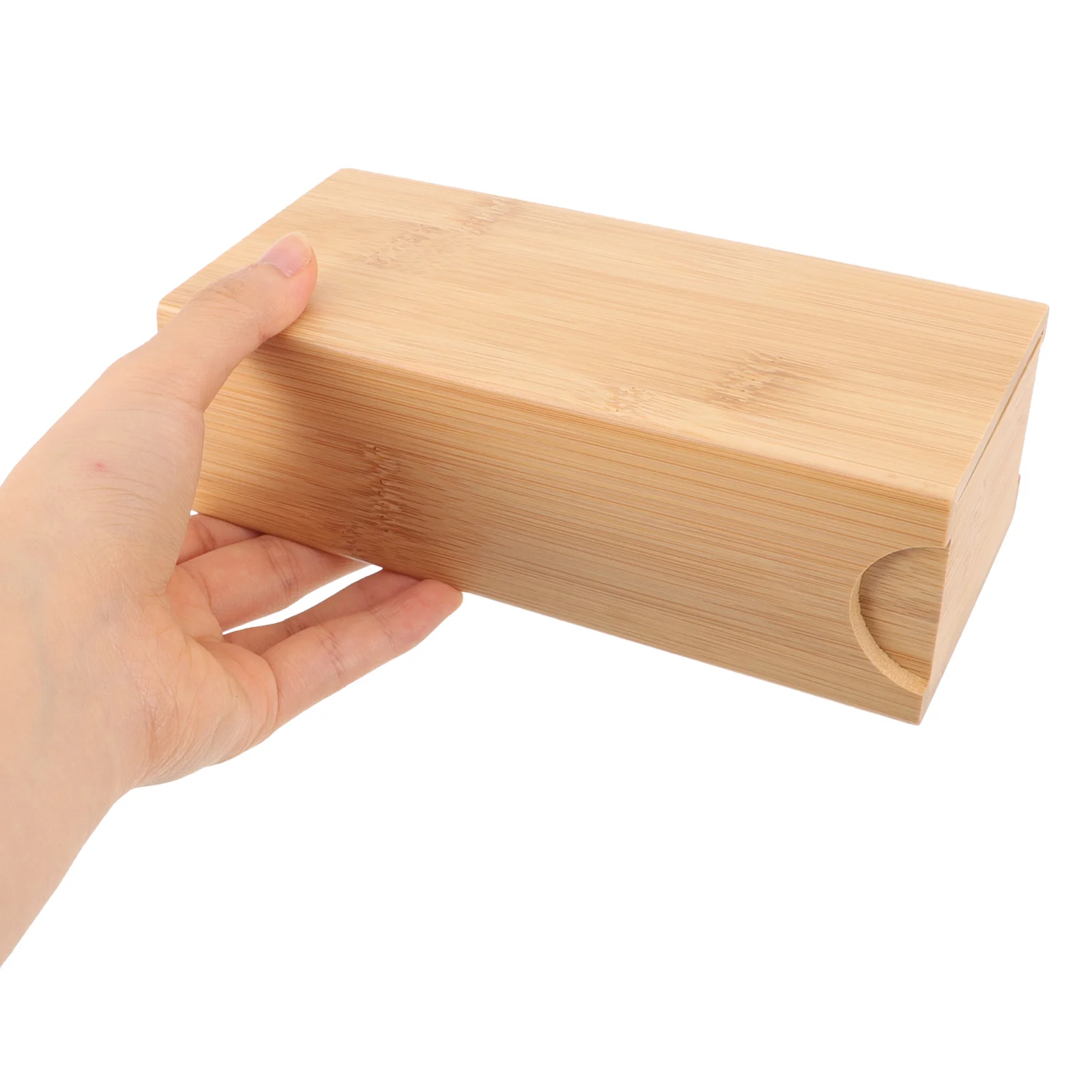 

Bamboo Eyeglass Box Large Capacity Hard Shell Sunglasses Case Pull-Out Design For Men Women Retro Style Travel Organizer