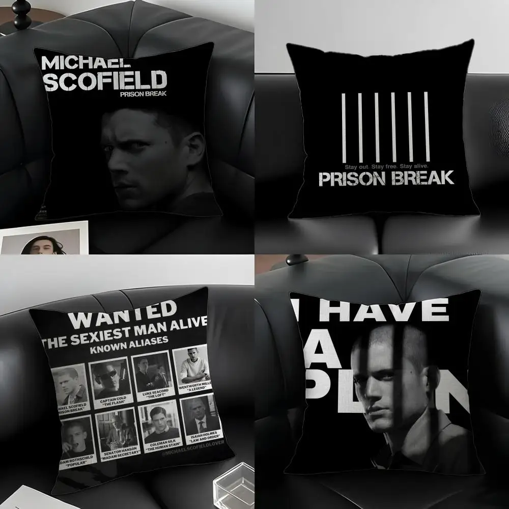 TV Series Prison Break Cushion Cover Natural Linen Pillowcase Set, All-in-One Decor for Sofa, Bedroom & Chair