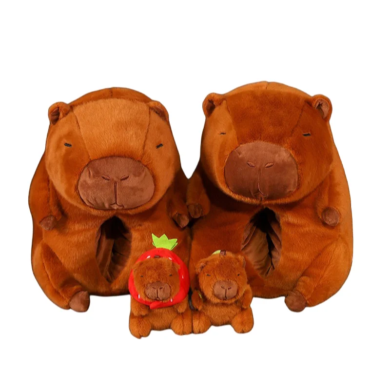 

New Interesting Creative Capybaras Snap Rings Pendant Feet Warm Soft Plush Toys Girls Kids Birthday Christmas Halloween Gifts