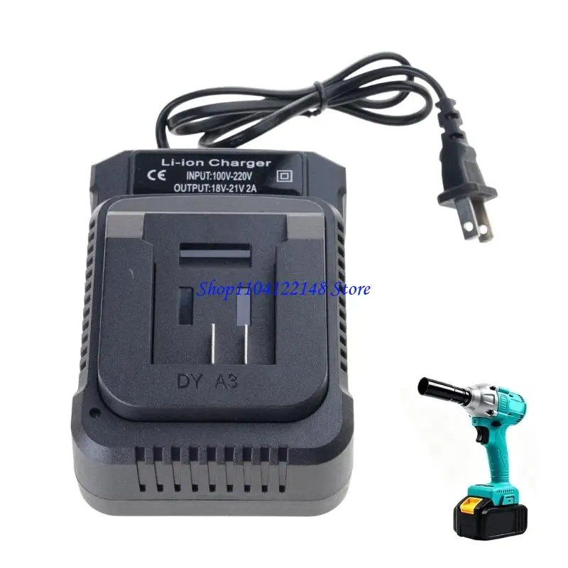 P9FA Power Tool Battery Dock, 21V Charging Base with Lights, 110-220V Input, 2A Output for Garage Use