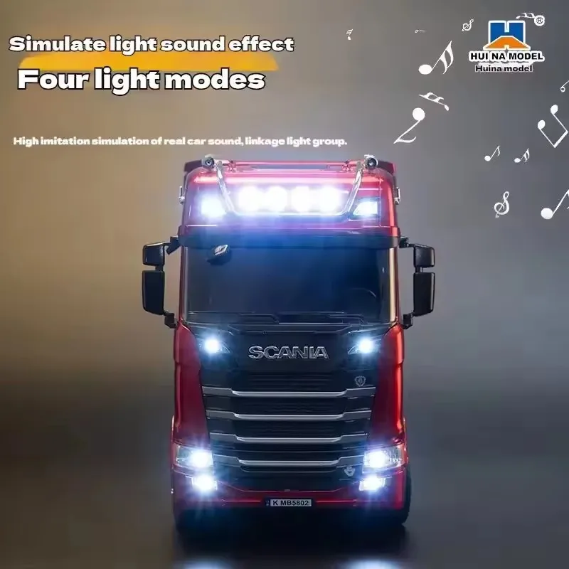 Huina 1/18 770s caminhão de controle remoto carro rc trator caminhão 3 eixos plástico semi reboque modelo plano brinquedos para meninos presentes