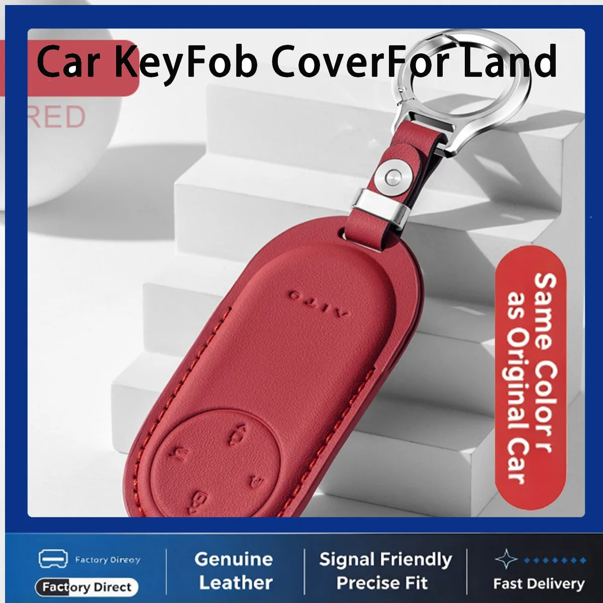 For AITO M9 Dedicated Car Key Cover Case Top Layer Cowhide Full Protection Key Fob Shell Keychain Auto Accessories