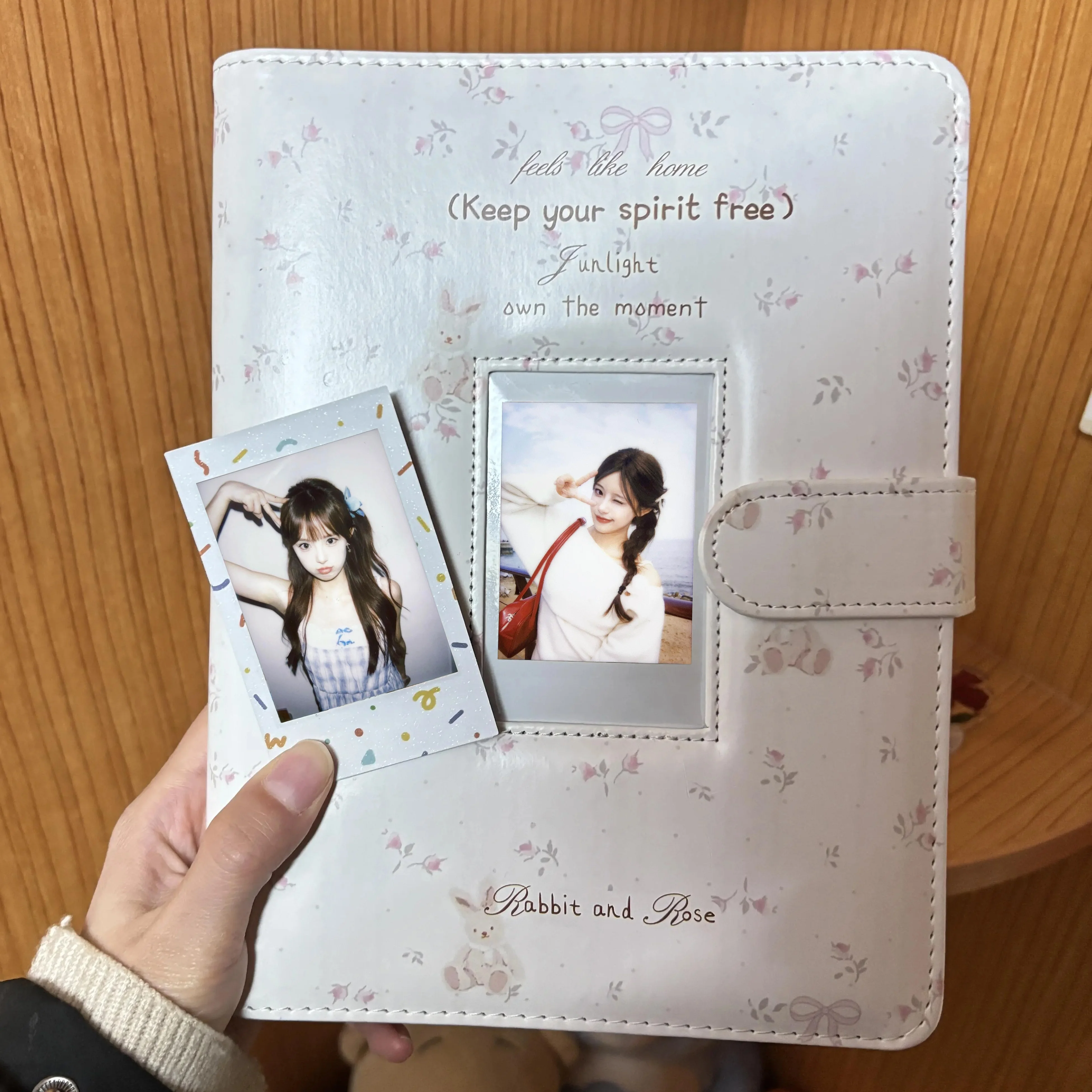 A5 Pink Floral Photo Album Storage Book Large Capacity Insert-Type Photo Album Loose-Leaf DIY Friend Birthday Gift Stationery