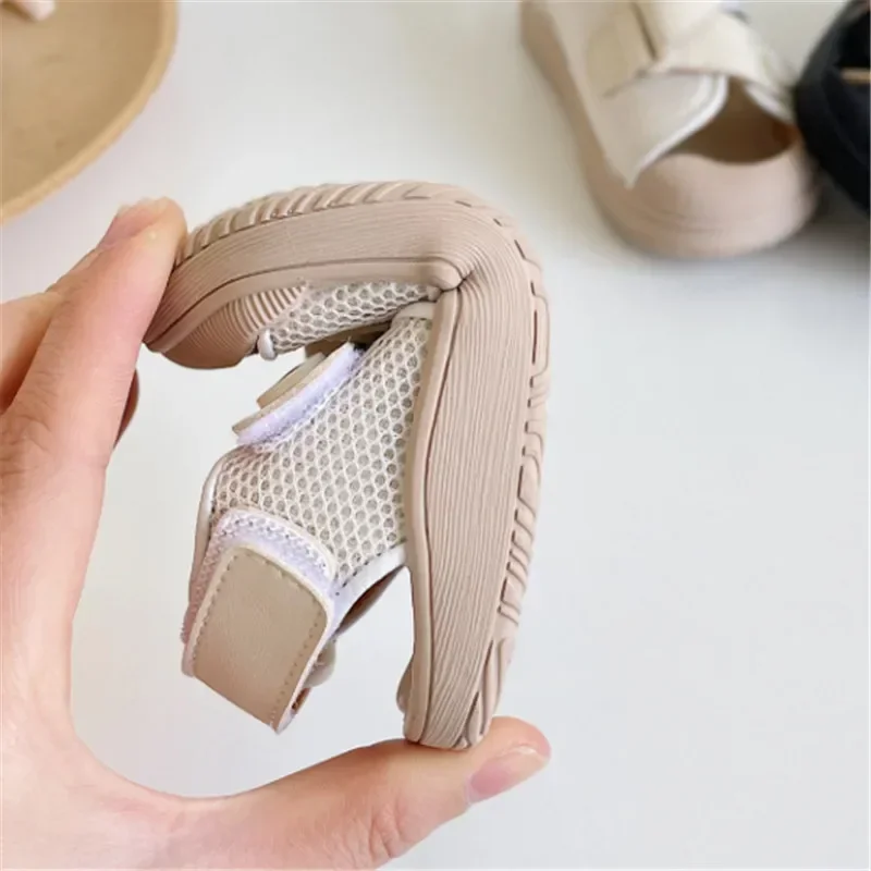 2023 New Summer Baby Shoes Mesh Breathable Toddler Kids Sandals Infant Footwear Shoes Closed Toe Little Girls Boys Sandals Beach