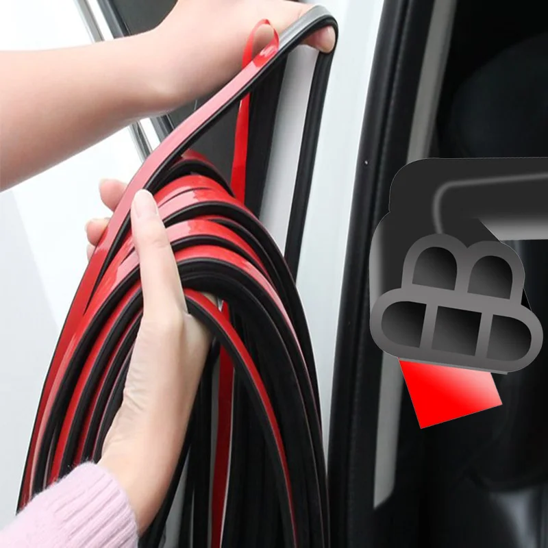 Car Door Rubber Seal Strip Auto Door Seals Accessory Double Layer Protector Strips Noise Insulation For Auto-hood Trunk Sealants