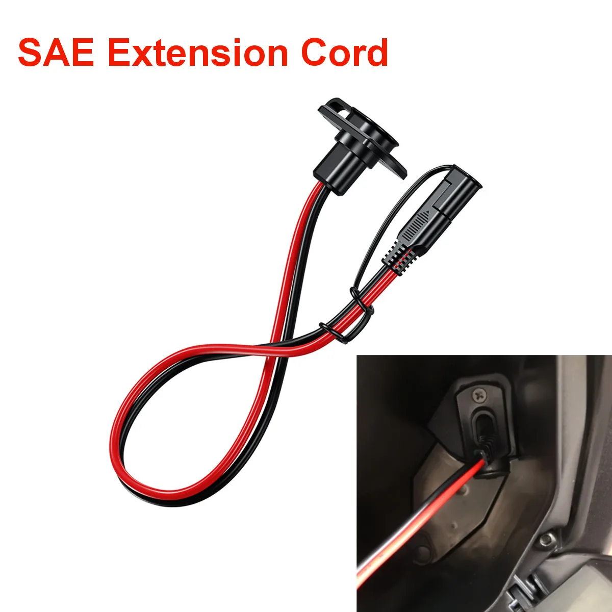 30CM 12AWG SAE Quick Connector Harness SAE Adapter Extension Cord Male Plug to Female Socket for Solar Panel Battery Charger