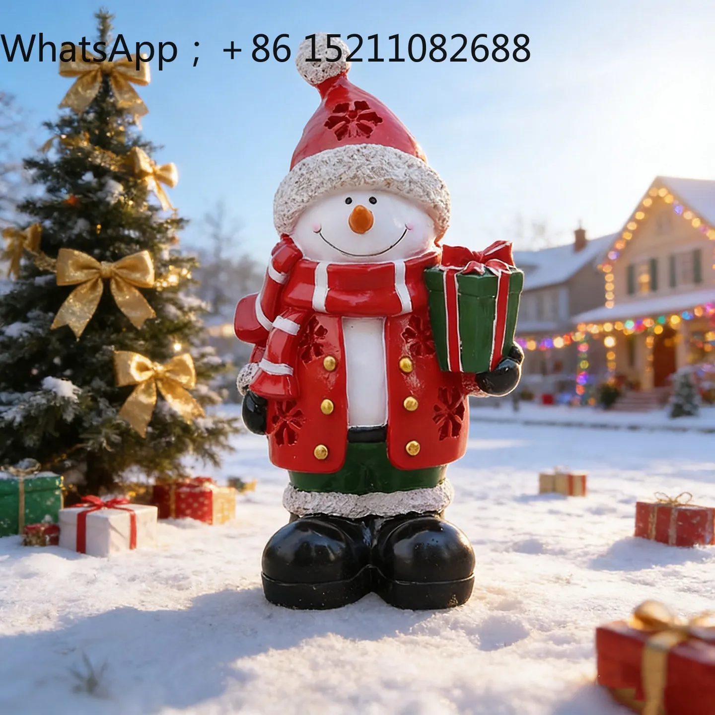 SCY cartoon snowman sculpture fiberglass Santa decoration ornament Christmas window landscape
