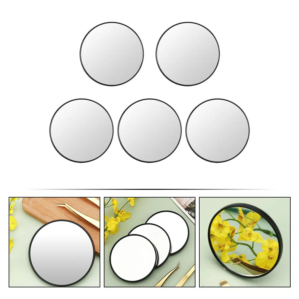 5Pcs 10x Magnifying Mirror Suction Cup Clear Reflection Eyebrows False Eyelashes Travel Business Gift
