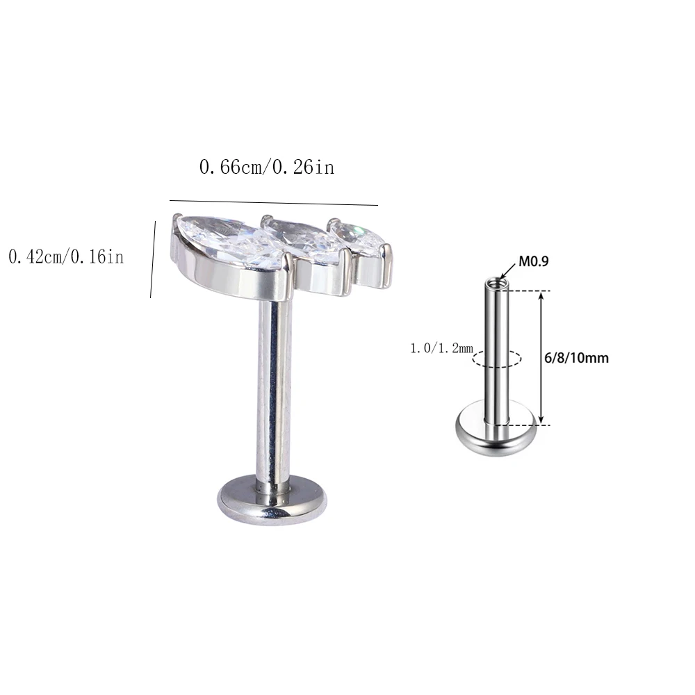هيبوالرجينيك G23 تيتانيوم قطرة الماء تشيكوسلوفاكيا الأذن مسمار-ATM F136 ثقب الغضروف الصف زرع