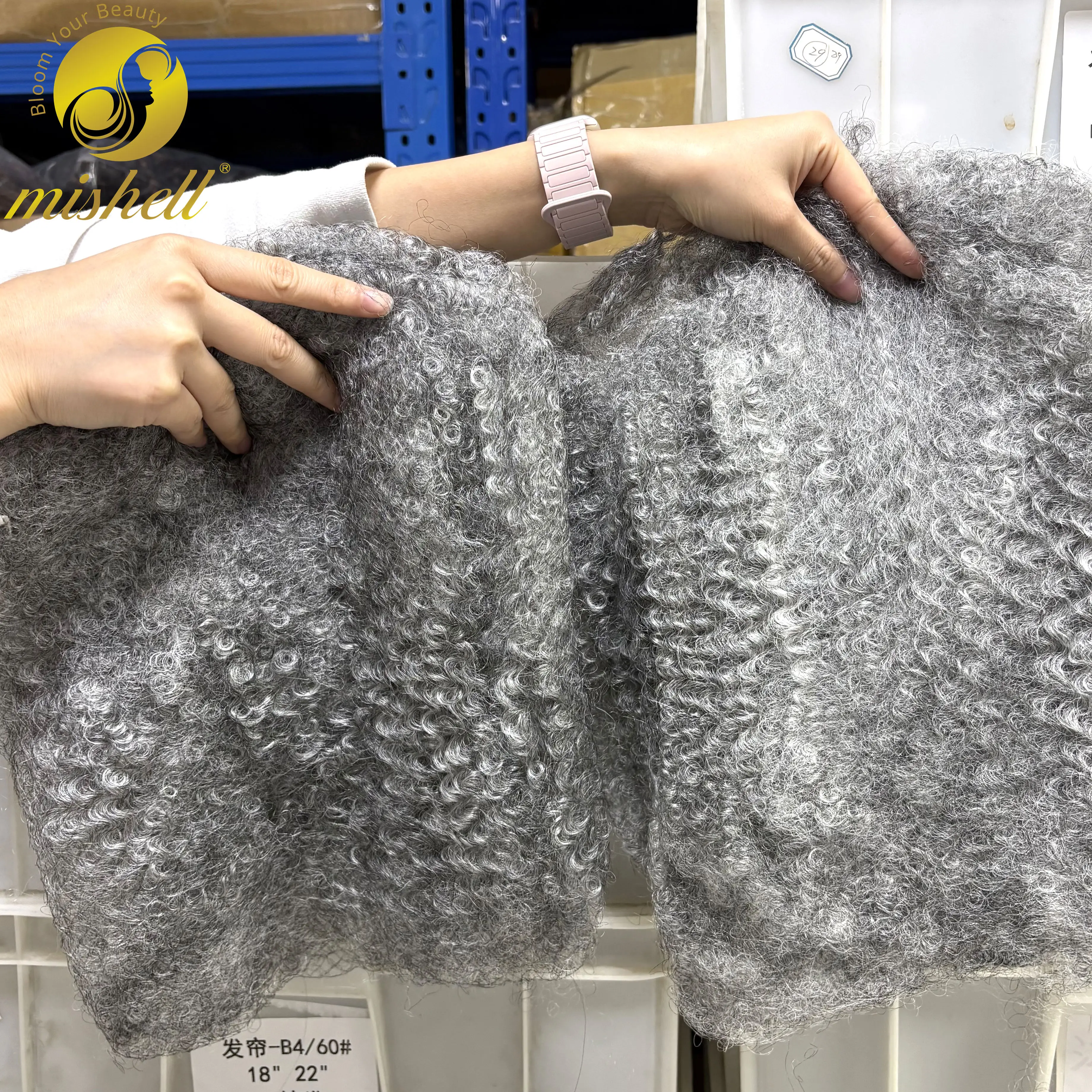 Gray Color 4C Afro Kinky Bulk Human Hair 50g/Pack for Dreadlock Extensions Loc Repair Braiding Twist Tight Afro Kinky Human Hair