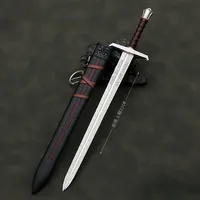 22cm Arthur Pendragon Swords Medieval Katana Samurai Sword Uncut Blade Model Keychain Collections Christmas Gifts Toys For Kids