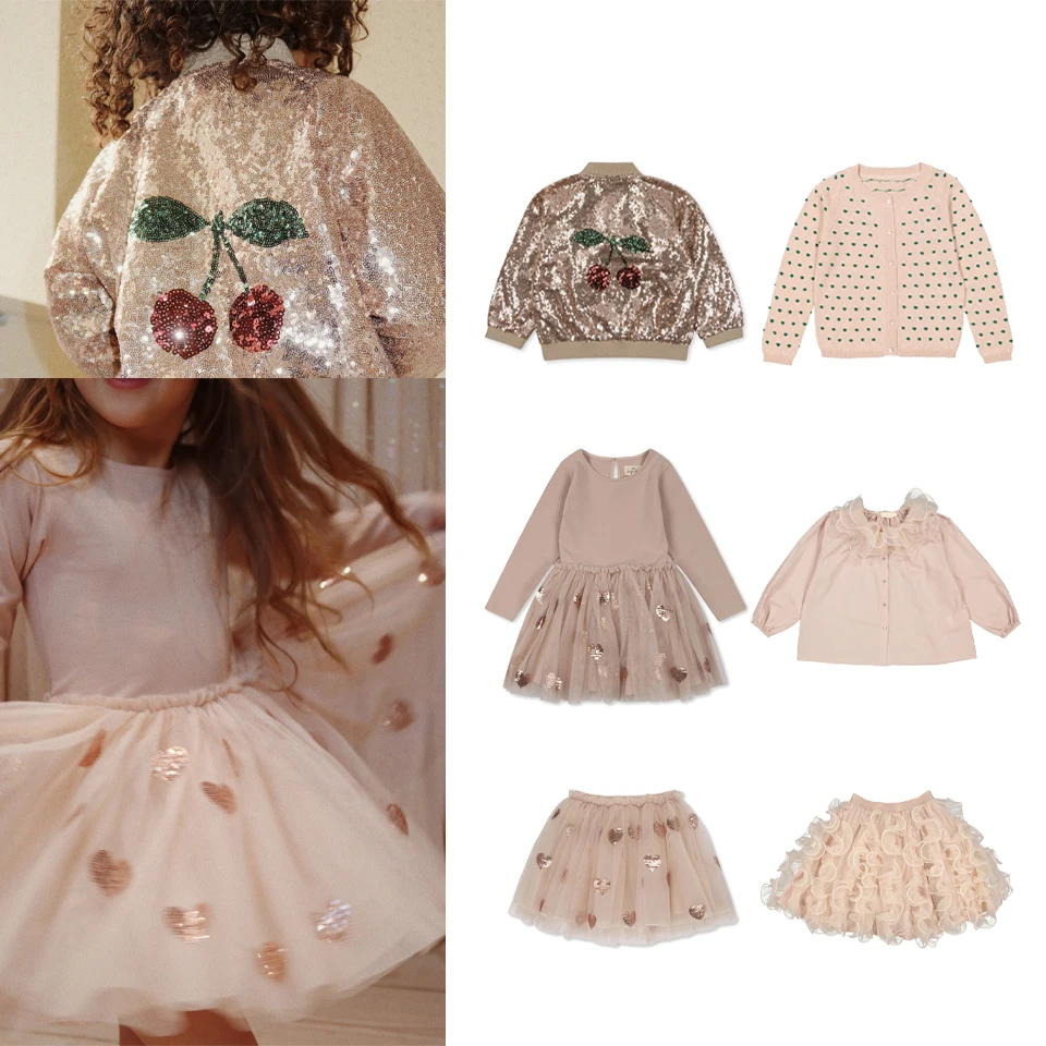 

2024 Children Clothes KS Brand Baby Girls Coat Kids Birthday Party Clothes Children Outerwear Girls Tee Cute Baby Girl Clothes