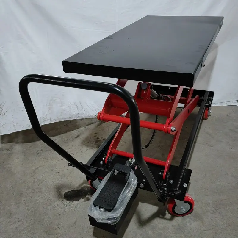 

Multifunctional hydraulic lifting platform truck, trolley, new energy vehicle battery lift, load 850KG