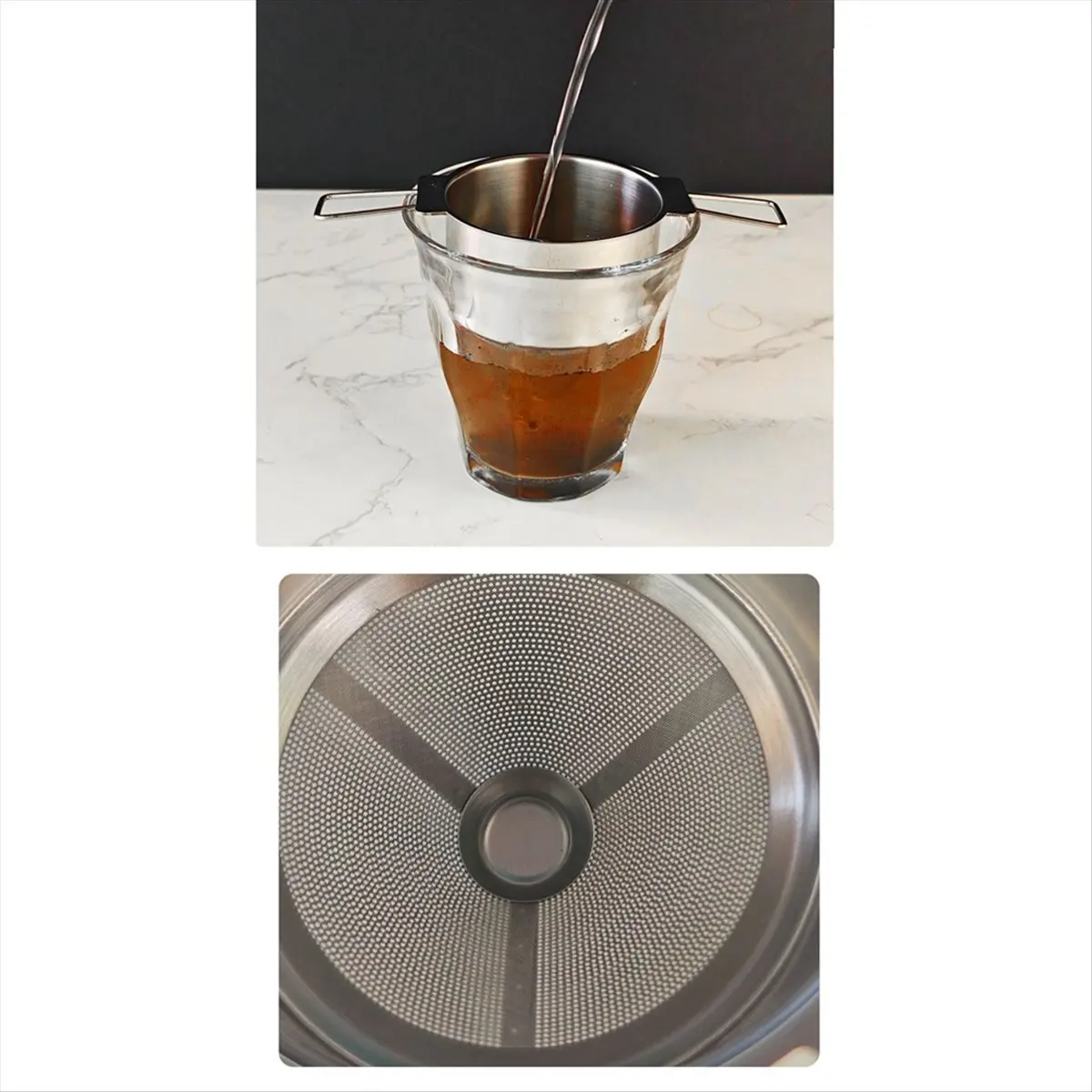 A88M Stainless Steel Coffee Filter Double-Layer Foldable Hand-Poured Drip Coffee Filter Reusable Coffee Filter