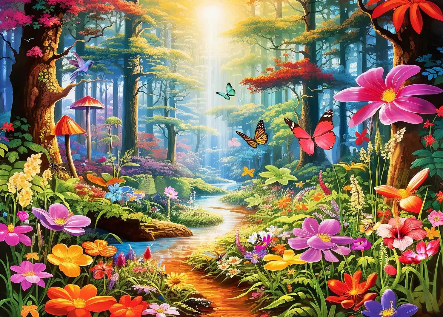 

Exotic Flowers and Plants 1000/500/300 Pieces Jigsaw Puzzles Challenging Family Activity Games for Gameroom Bedroom Livingroom