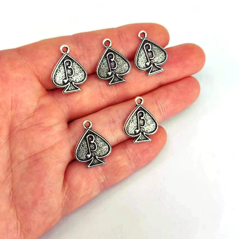 50pcs FREE SHIPPING  lucky Spades B charms pendant for women DIY