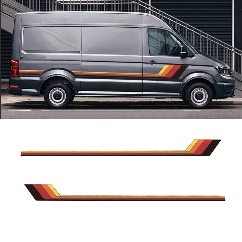 

Custom Modified Car Sticker Retro Side Muti color Decal Graphics Stripe Precut Decoration Overlay Vinyl for 2017 CRAFTER