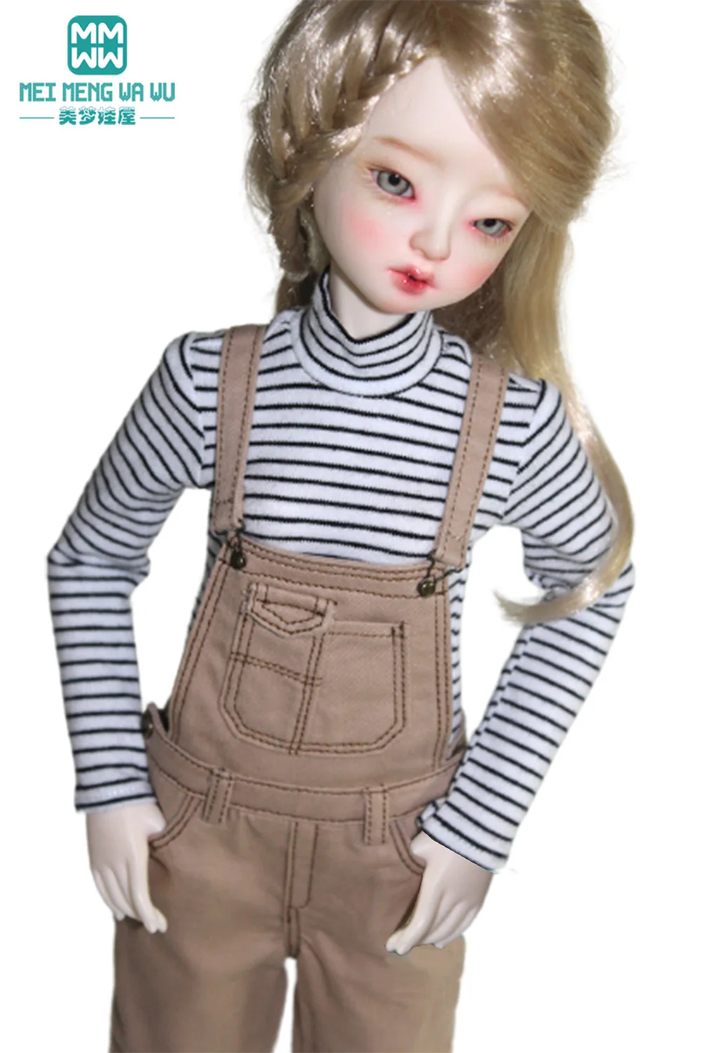BJD Dolls Accessories Clothes Fits 43-45cm 1/4 MSD MK YOSD Fashionable PU Leather Clothes Denim Overalls Vests