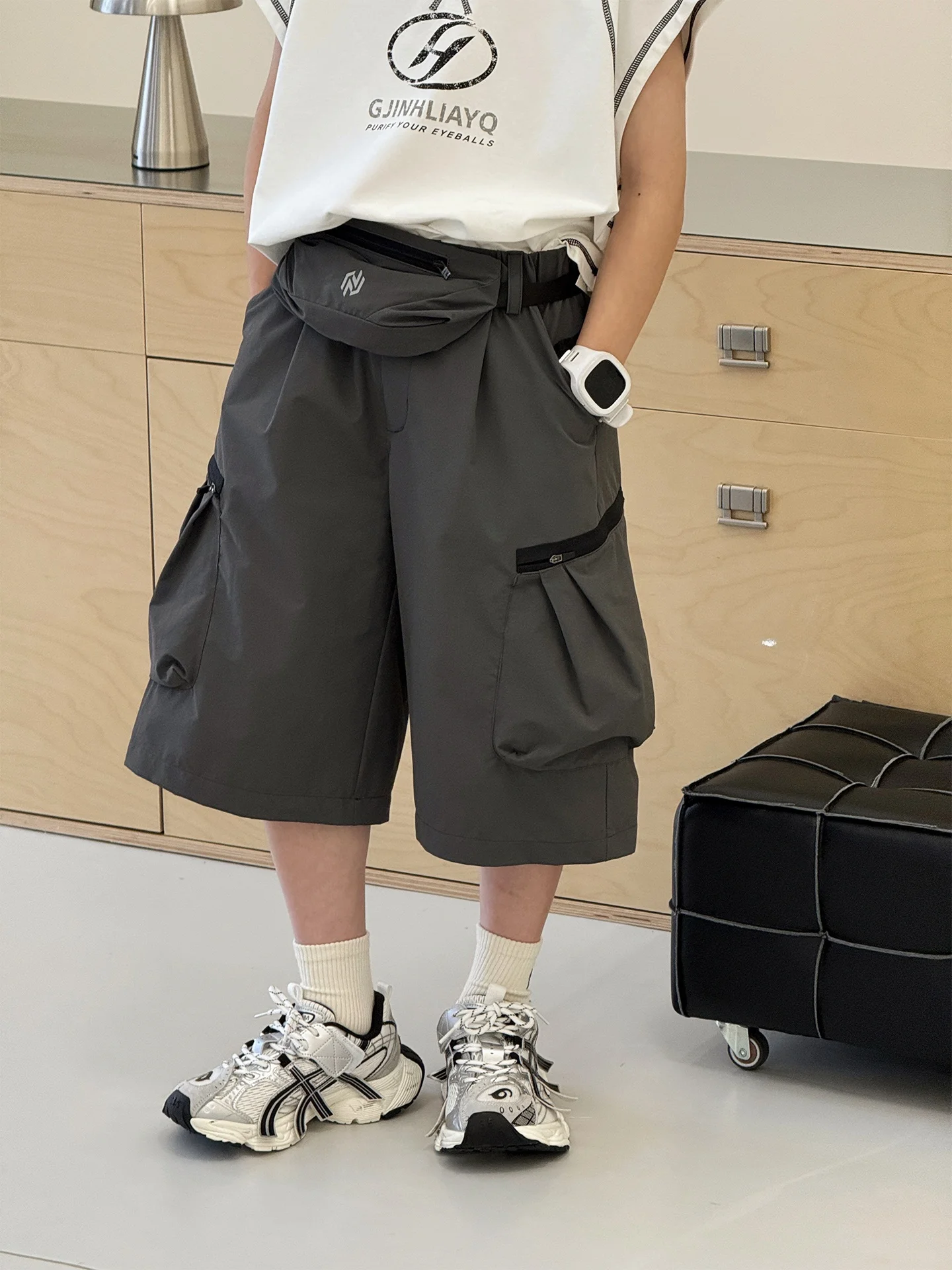 shorts-amples-a-sechage-rapide-pour-garcons-longueur-7-8-imprimes-decontractes-taille-mi-haute-melange-coton-polyester-vetements-d'ete-pour-enfants