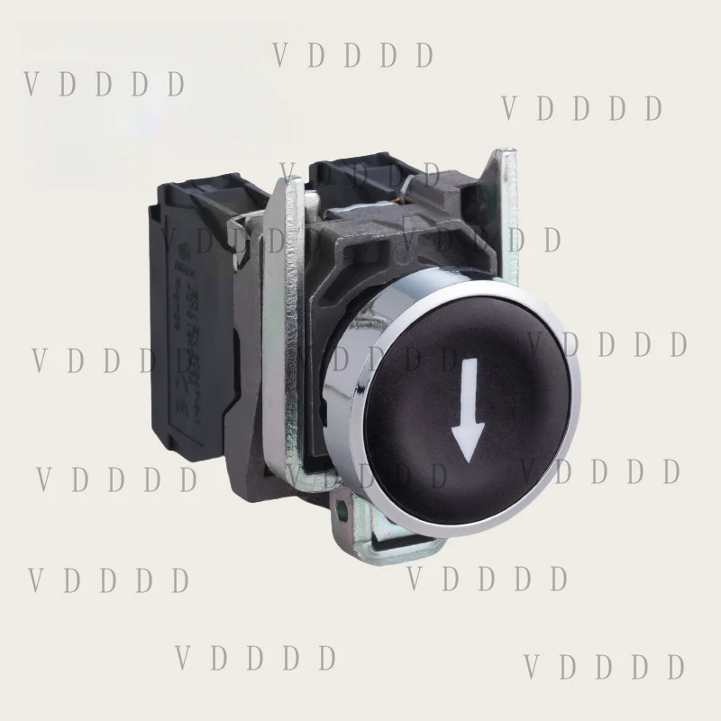 G... With  FOR Box Schneider XB4BA3351 Ø22 Black button marked DOWN ARROW