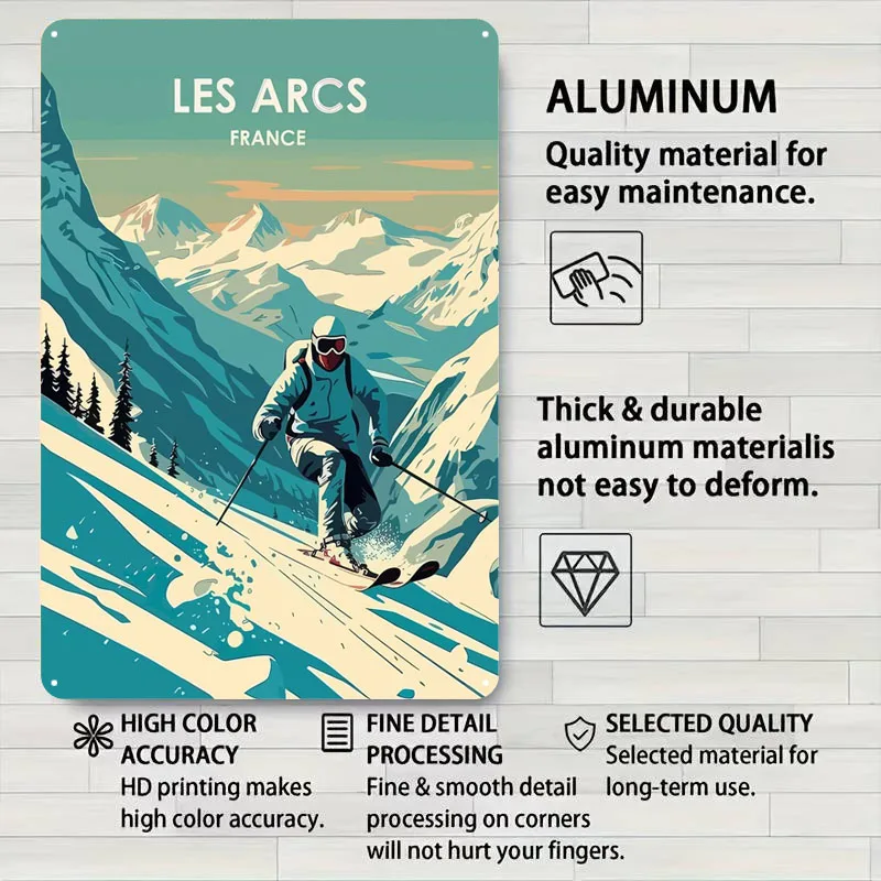 منتجع التزلج تسجيل ريترو ملصق صور جدار ديكور مخصص معدن القصدير علامات لجدار الفن الديكور حمام غرفة ديكور الرجال رجل الكهف