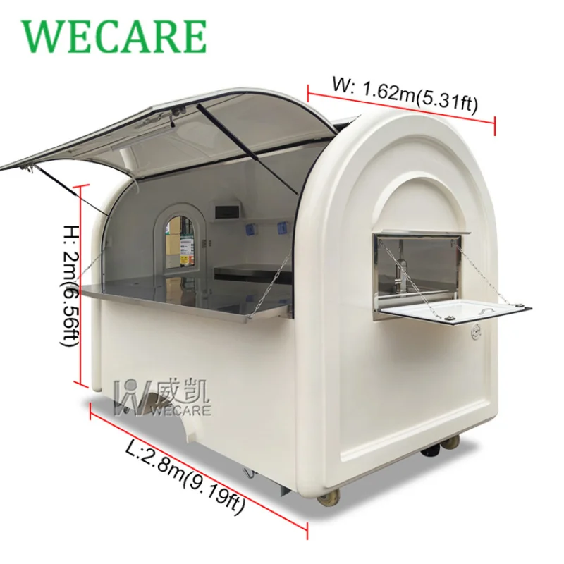 custom.Wecare Mobile Kitchen Snack Cart Coffee Truck Food Van Trailer