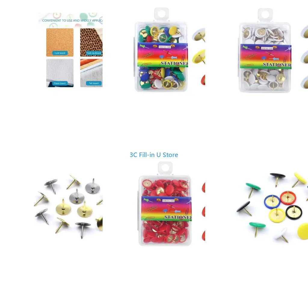 G8TA 100 Pcs Map Pins Drawing Pins Push Pins Thumb Tacks Decorative Pushpins