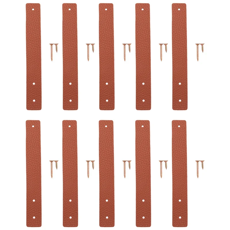 

AB35-20 шт. настенные крючки, держатель для карнизов из искусственной кожи, кожаные ремни для подвесного кронштейна DIY домашний крючок для хранения настенный бохо коричневый