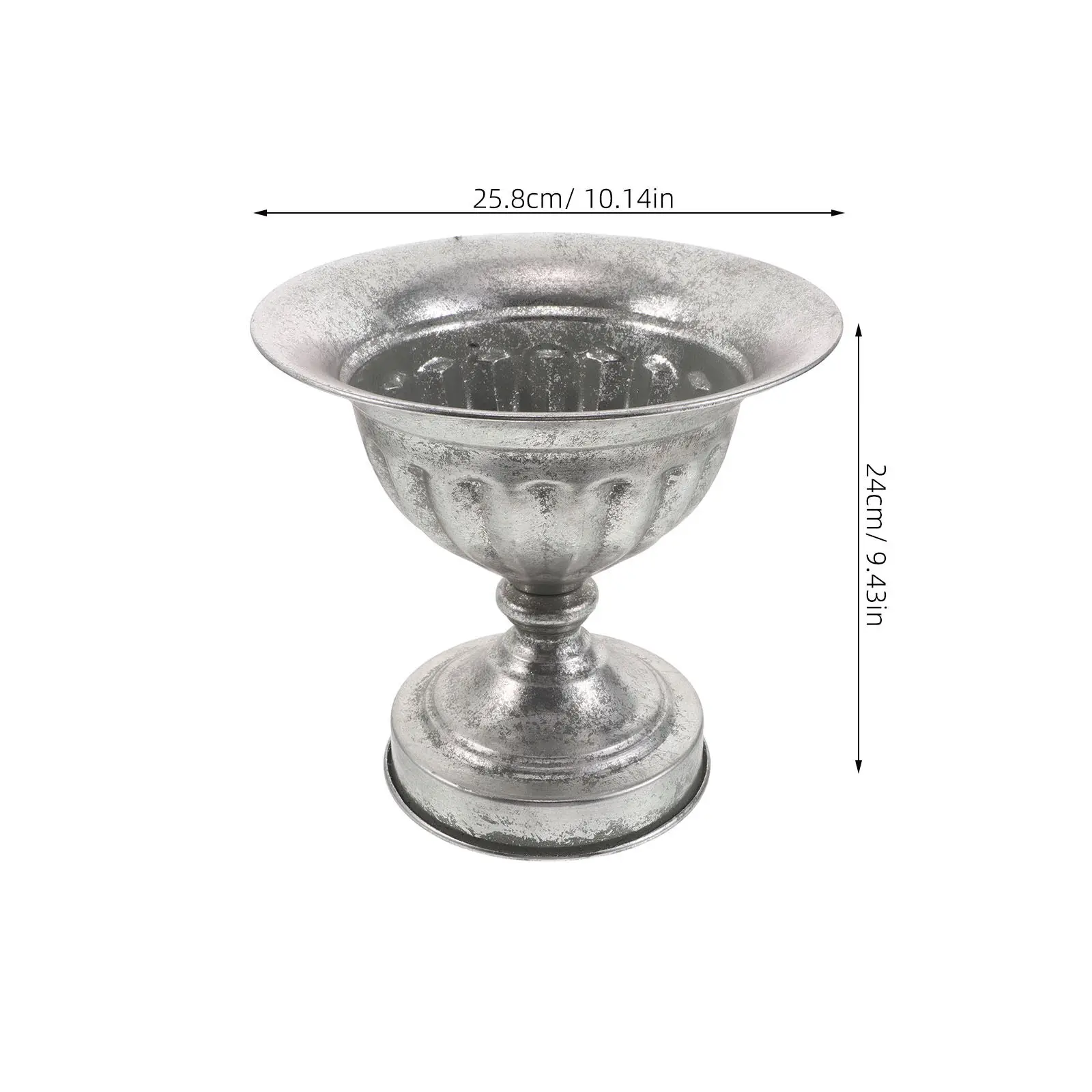European Style Small Vase Iron Flowerpot Home Decor Decorative Vintage Elegant Silver Arrangement Retro Creative